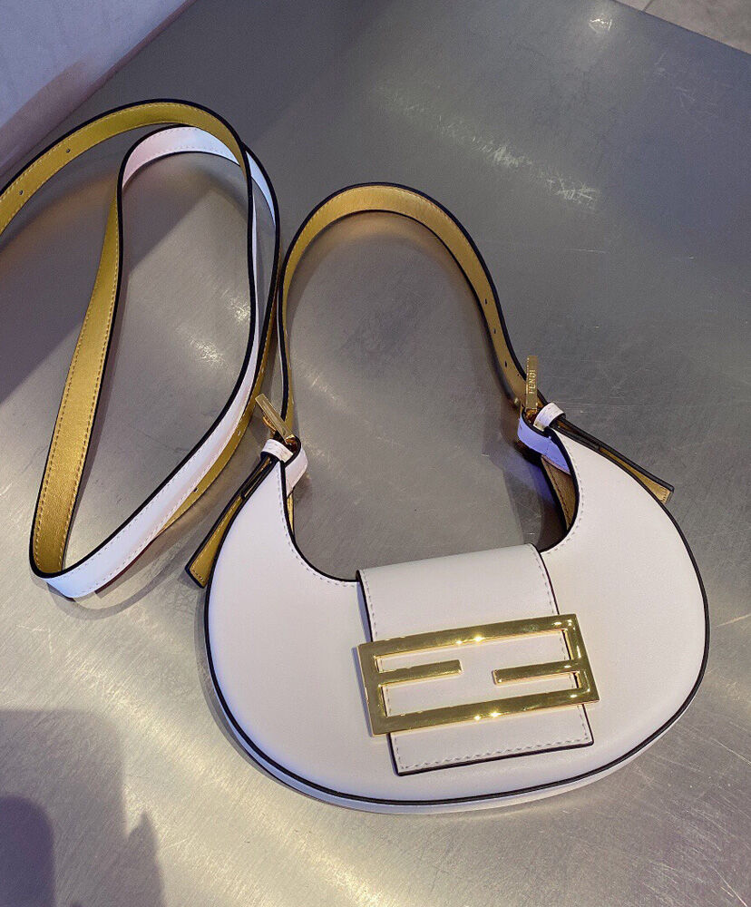 Fendi Cookie Mini Hobo Bag 8BS065 White